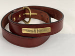 English Harness Leather Belt w/Nameplate