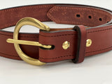 English Harness Leather Belt w/Nameplate