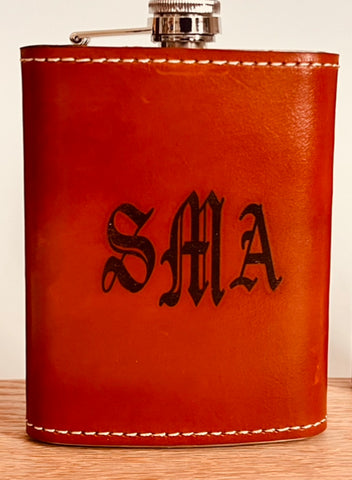 Leather Bound Whiskey Flask